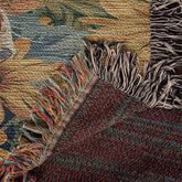 Floral Fable Cow Woven Wool Blanket